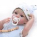Realistic Reborn Girl Baby Doll 20'' with Blue Hat & Pacifier Set